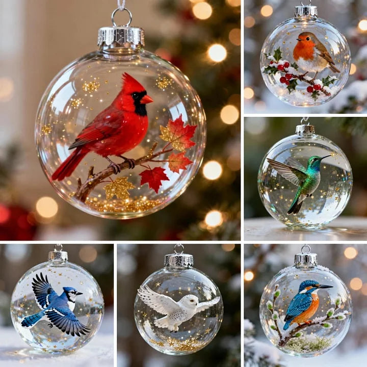 WinterWing | Collection of Glass Christmas Ornaments with Adorable Birds